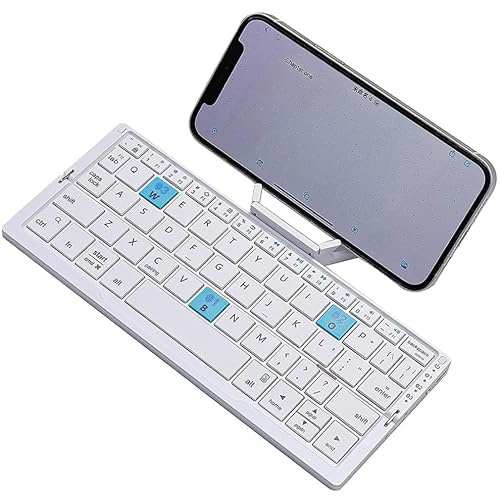 JOMAA Mini BT - Teclado plegable inalámbrico silencioso, recargable y portátil para teléfono y iPad (plateado)