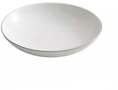 CNBYDK Piatti Piatto da portata in ceramica bianca con bordo argento Piatto da insalata per la casa Piatto da antipasto Piatto da dessert Ristorante Vassoio da portata per hote