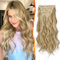 BARSDAR Clip in Extensions, 6PCs Wellige Highlight Haarverlängerungen Für Frauen - 50CM Dickes Natürliches Weiches Synthetisches Clip in Haarteile - Glodenblond mit Highlights