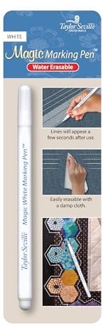 Taylor Seville Originals Magic Weißer Markierstift - Wasserlöslich, Werkzeug zum Zeichnen und Markieren von Musterlinien - 1 Stück
