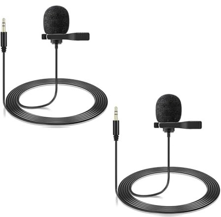 CaTeFo Lot de 2 microphones cravate pour DJI Mic 2 et émetteur Rode sans fil GO2 Pro, micro Lav omnidirectionnel TRS 3,5 mm pour Vlog Interview Streaming – LM2