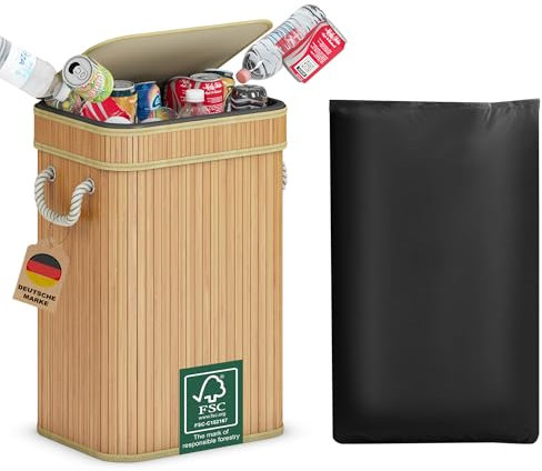 AdelDream 72L Pfandflaschen Sammelbehälter mit Deckel Behälter Leergut & Altglas Aufbewahrung Groß Pfandflaschen Aufbewahrung Flaschensammler mit Küche Abstellraum Flaschentasche