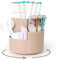 AiQInu Rotatif Pot a Crayon, Porte Organiseur Bureau, Porte-Stylos Pivotant à 360 Degrés avec 3 Compartiments, Rangement Stylo de Bureau Grande Capacité pour Papeterie, Maquillage, L'artisanat