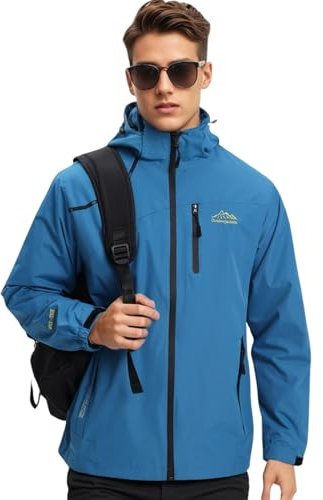 Covisoty Veste Coupe Vent pour Hommes Imperméable Veste Blouson Hommes Pluie Léger Coupe Vent Sport pour la randonnée Voyage