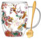Gifts for Women Dried Flowers Double Wall Glass Coffee Mugs Cute Glass Tea Cups with Handles Autumn Mug Christmas Birthday Gifts for Best Friends Teacher Mum Gifts New Home Gift Ideas Home Decor