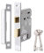 Infinity Decor Fire Rated Polished Nickel 3 Lever Mortice Sash Lock CE Approved Key Security Door Latch 65mm for Internal and External Doors