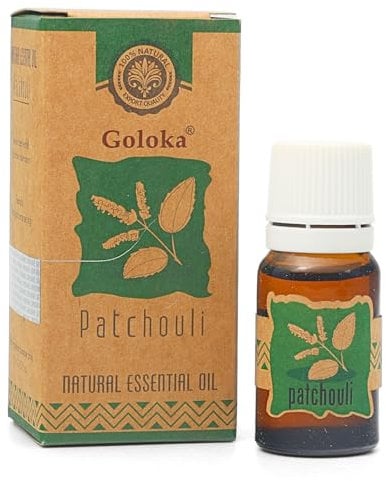 Goloka Ätherisches Öl – 100% natürliches Duftöl für Aromatherapie, Raumduft, Diffusor, Duftlampe, Luftbefeuchter, Duftkerzen und -Seifen (10 ml, Patchouli)