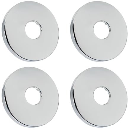 Hugwish Rosetten Für Duscharmaturen 3/4 27mm x 90mm x 10mm in Höhe 4tlg, Rosette Wasserhahn Innenhahn ø 26mm, Rosetten Für Armaturen Duscharmatur, Rosette Für Wasserhahn Silber (4, 90x10mm Silber)