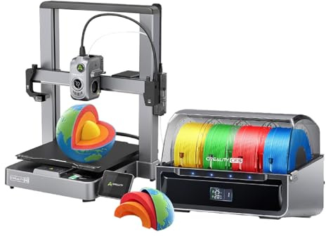 Creality Hi Combo 3D-Drucker,Mehrfarben-3D-Drucker mit CFS,500mm/s Hochgeschwindigkeit,automatische Nivellierung,automatische Filamenterkennung,26x26x30 cm