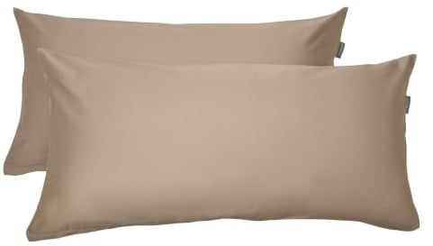 Schiesser Kissenhüllenset Ella | Baumwollsatin | 2-teilig | Unifarben | 100% Baumwolle | Seidig glatt | Oeko-TEX® Made IN Green | 40x80 cm | Cappuccino