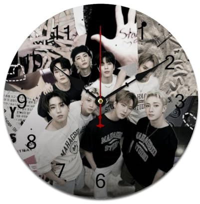 ZRCLXLVU Stray Kids Leichte PVC-Uhr mit geräuschlosen Sweep-Sekunden und minimalistischer rahmenloser Konstruktion, geeignet für verschiedene private oder professionelle Einrichtungen.