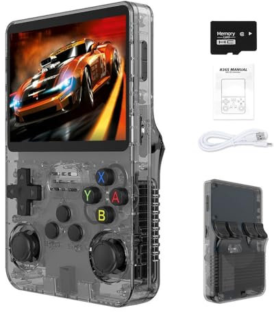 R36S 2025 Nuova Console di Gioco Portatile Rétro, 20000+ Giochi HD Mini Console Video Rétro, Schermo IPS da 3,5 Pollici, Console Portatile per Videogiochi Arcade, Regalo per Adulti (Grigio)