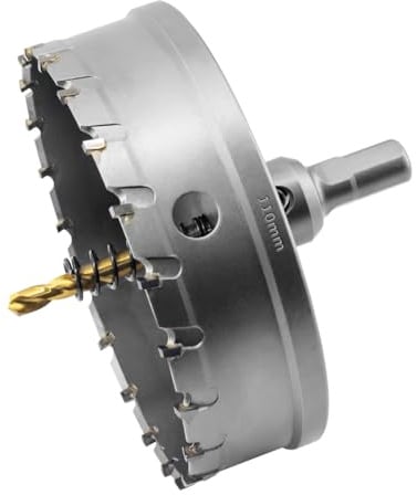 Aohhy 110mm Lochsäge Hartmetall Bohrer, Professional TCT Metall Bohrer für Edelstahl, Kunststoff, Messing, Eisen, Aluminium