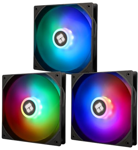 TR-Thermalright TL-C14C-S X3 140mm CPU PWM Fan,1500RPM Silent Cooling,Black CPU Fan 3-pack,Large Air Volume 75.8CFM,ARGB LED,Can be Paired with Chassis/CPU Cooler
