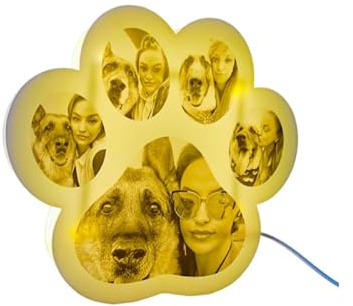 Personalisiertes Nachtlicht mit Katzen- und Hundemotiv, individuelles Bild, Geschenk, niedliche Pfotenform, Stimmungslicht für Schlafzimmer, Heimdekoration