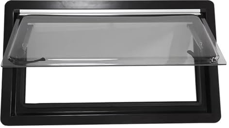 Finestra quadrata superiore incernierata per camper con tenda oscurante integrata e zanzariera – ideale per camper e roulotte