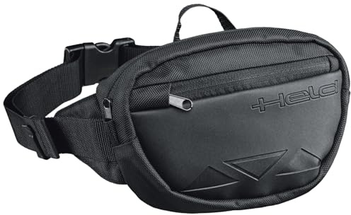 Held Waist Bag 2 - Motorrad Bauchtasche Damen und Herren, Schwarz | Bauchgurt 60-126 cm, wasserabweisendes Nylongewebe - Gürteltasche mit Organizerfächern, Reißverschluss und Innentasche