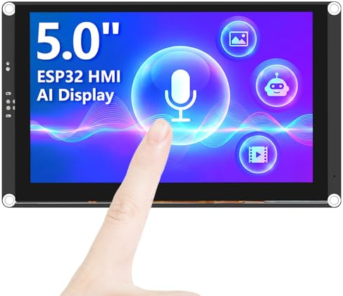 ELECROW ESP32 Display 800×480, 5 HMI Advanced ESP32 IPS Touch Display, Support AI Speech Interaction, 32-Bit LX7 Dual-Core Processor, Up to 240MHz, Compatible with Arduino, ESP-IDF and LVGL