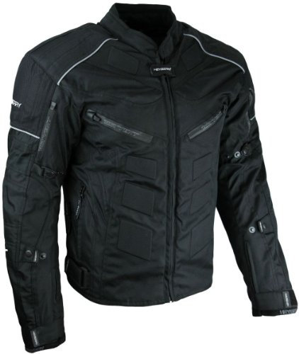 HEYBERRY Kurze Textil Motorrad Jacke Motorradjacke Schwarz Gr. 3XL