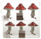 P Baumschmuck Pilz Flache oder Spitze Pilzkappe 3er Set Glaspilz mit Clip lackiertem Glas Baumhänger Weihnachten Deko