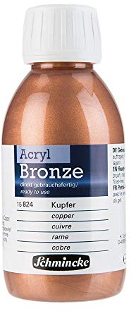 Schmincke - Acryl-Bronze, Kupfer, 150 ml, 15 824 020, glänzende Metalleffekte auf Acrylbildern, Papier, Leinwand, Holz, Metall, Kunststoff, Gips