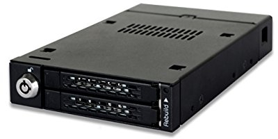 ICY DOCK RAID Wechselrahmen für 2X 2,5 Zoll SATA SSD/HDD in 1x 3,5 Zoll Schacht - Vollmetall - ToughArmor MB992SKR-B