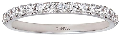 XENOX XS7357 Damen Ring Silver Circle Sterling-Silber 925 Silber weiß Zirkonia 17,2 mm Größe 54