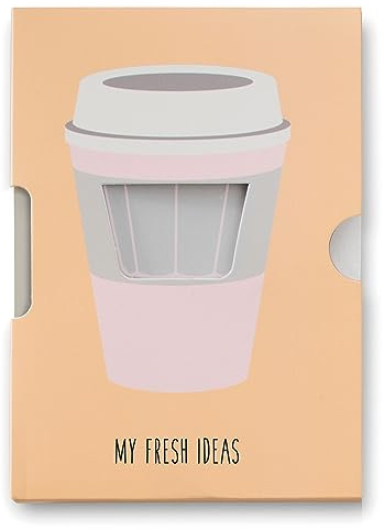 DONKEY Products My Fresh Ideas Coffee Notizbuch mit Bleistift, originelles Notizheft, Papier, 15 x 10.5 cm, 400321