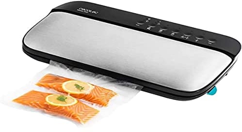 Cecotec Envasadora al Vacío Sealvac Steel. 120 W, Presión de 0,9 Bar, 4 Modos de Funcionamiento, Compatible con Bolsas Genéricas, Incluye 5 Bolsas, Toma y Tubo para botes y Rollo gofrado