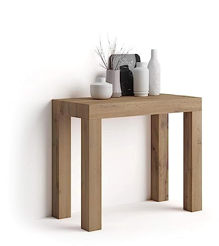 Mobili Fiver, Konsolentisch zum Ausziehen First, Wotan Eiche, 90 x 45 x 75 cm