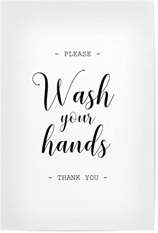 artboxONE Poster 30x20 cm Badezimmer Typografie Wash Your Hands Sign - Bild Hands Bathroom Hands