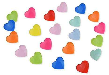 150 Komplette Sets Snap Kits Kunststoff Harz Snap Verschluss Knöpfe T5 Größe 20 (1/5,1 cm) Herz Form Sortiert Regenbogen Farben, 300 Heart&Stars Snap (150 Heart Shape)