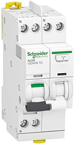 Schneider Electric - Acti9 iDD40N - disjoncteur différentiel tête de groupe - 1P+N C 20A 10kA 30mA AC - A9DV3620