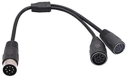 zdyCGTime MINI Din 8 Polig Männlich auf Weiblich Audio Lautsprecherkabel Din 8 Polig 1 Stecker auf 2 Buchse Audiosystem Mikrofon Signalsteuerung Splitter Verlängerungskabel (30 cm/1Fuß-8Pin)