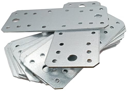 30 placas de unión planas galvanizadas de alta resistencia, chapa de acero de 140 x 55 x 2 mm