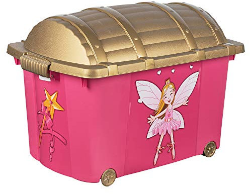 URBN-TOYS Pirate Or Fairy Designed Treasure Storage Container Chest Box Party Prop Play Set For Kids (Fairy Design, 1)