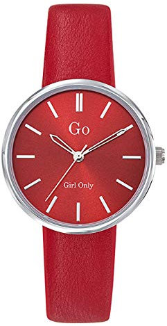 Girl Only Damen Armbanduhr rot Analog-Uhr 699315 GO Lederarmband UGO699315 Analoguhr