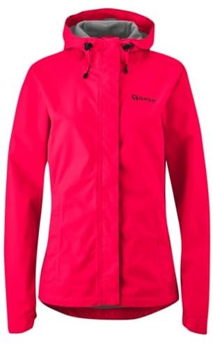 Gonso Sura Light, Damen Fahrradjacke, Wasserdichte Regenjacke, Wasserdicht bis 10.000 mm & winddicht, G-Tex, 2-Lagenlaminat & getapte Nähte, Weite Passform, PFC-frei, Pink, Gr. 50
