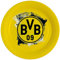 Amscan 9908525 - Partyteller BVB, 8 Stück, Größe 23 cm, Borussia Dortmund, Pappteller, Einweggeschirr, Fußball, Party, Fan, Geburtstag, Schwarz-gelb