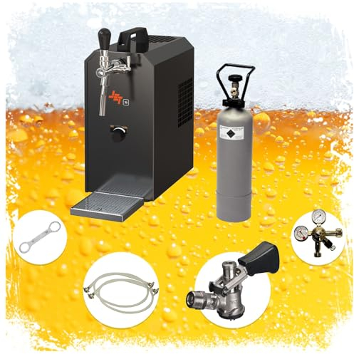 Komplett Set - Zapfanlage, Bierzapfanlage Jet 30 Bierkoffer, Durchlaufkühler 1-leitig Trockenkühler, bis zu 35 Liter/h, Zapfkopf:5 Liter Adapter