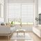 Blindecor Lira Store Enrouleur Jour Nuit Tissu Double, Couleur Blanc cassé, Store zèbre 170 x 180 cm (Largeur x Hauteur) | Taille du Tissu 167 x 175 cm. Stores Tissu Double élégants