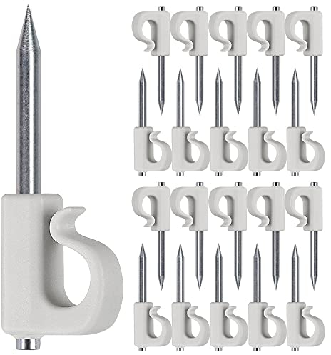 SELEWARE 20 Pcs Q-Hanger, Home Christmas Lights Hanger Hooks with Nails for Easy Release Outdoor Wire and Fairy Lights, Heavy Duty 18kg Capacity, Greyish