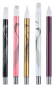 ANCLLO Lot de 5 stylos de sculpture en silicone pour nail art