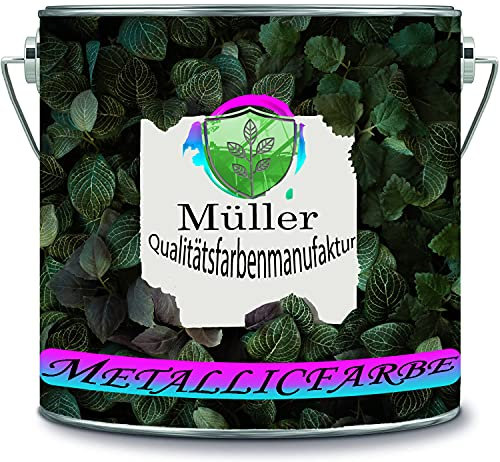 Müller Qualitätsfarbenmanufaktur Metallicfarbe Bunt abwaschbar diffusionsfähig Innenwandfarbe in vielen exklusiven hochwertigen Farbe (10 l, Hortensie)