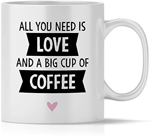 mindmonkeys® Tasse mit Spruch Liebe und Kaffee Kaffeetasse Bürotasse Geschenke Geschenkideen Barista Kaffeejunkies zum Geschenk Geschnekidee zum Geburtstag Jubiläum Keramik 300 ml
