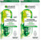2 x Garnier SkinActive Niacinamid Stoffmaske Ampulle Detox Reinigung für Mischhaut und fettige Haut Antioxidative Wirkung - 2 Einweg-Gesichtsmasken
