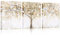 3 Panels Mit Rahmen Baum Leinwand Bilder Kunstdrucke Poster Gold Beige Bild auf Leinwand Malerei Wandbilder Heimbüro Wohnzimmer Schlafzimmer Dekorationen Bereit zum Aufhängen 120x60cm (16x24x3pcs)