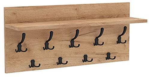 AKKE Mikon 40x90 | VERTI Garderobenpaneel Wandgarderobe Garderobe Wandpaneel Kleiderstange SCHWARZ | GOLD CRAFT