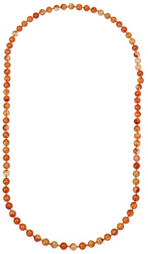 ELEDORO Edelstein Perlenkette Collier endlos geknotet 8mm 80cm lang Karneol