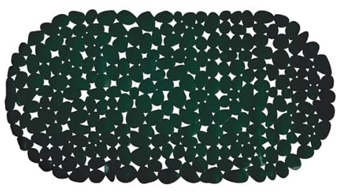 MSV Badematte, PVC, Kieselsteine, 39 x 99 cm, Dunkelgrün